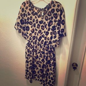Leopard print fit and flare dress